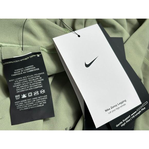 Nike Pants Womens 0X Green Zenvy Legging High Rise 7/8 Length Plus Training - Picture 4 of 8